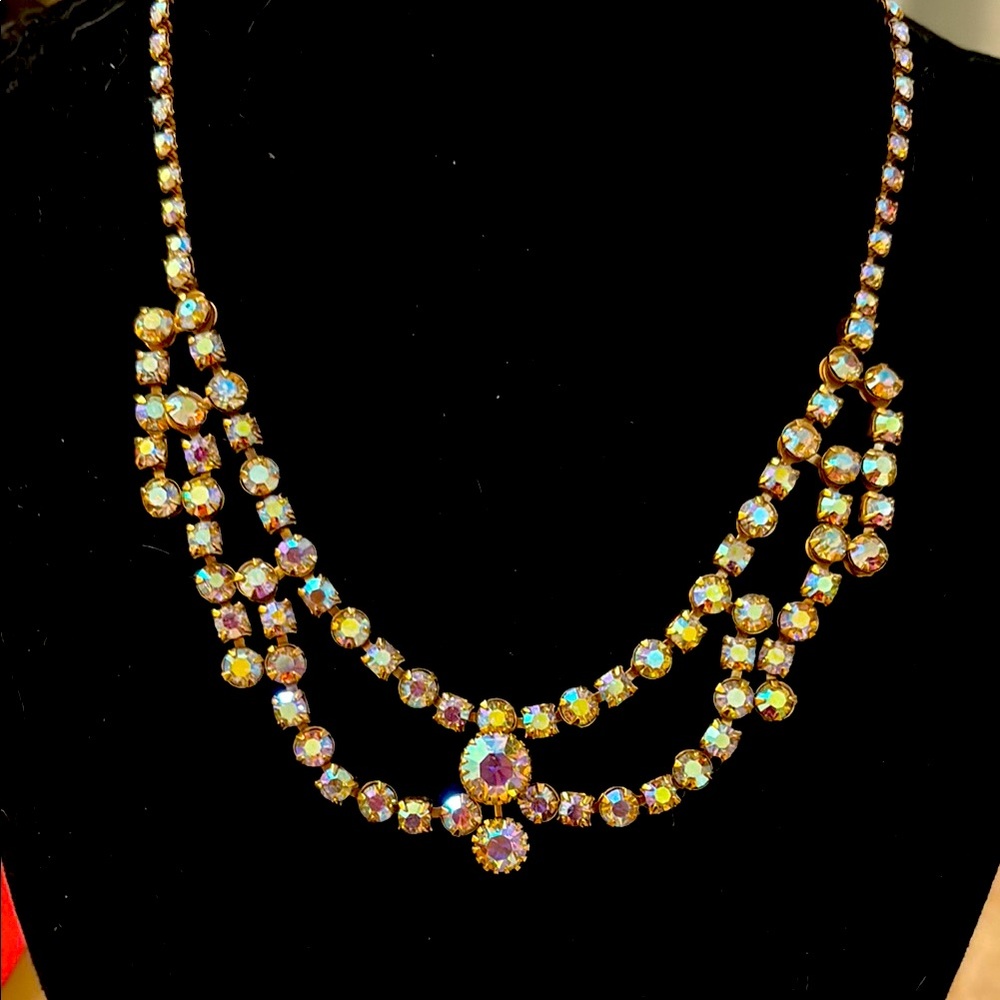 Vintage borealis Crystal Necklace
